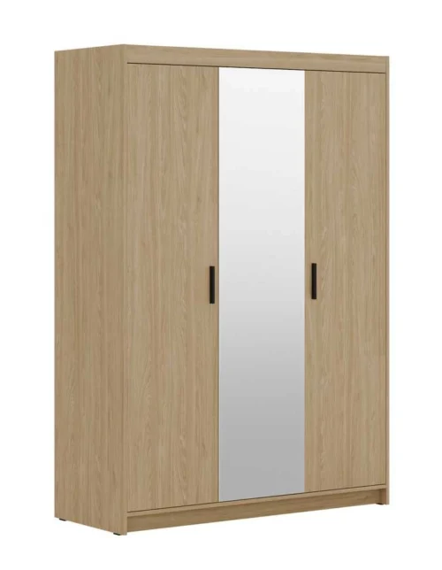Trijų durų spinta su veidrodžiu Elena 3D, alyvuotas ąžuolas