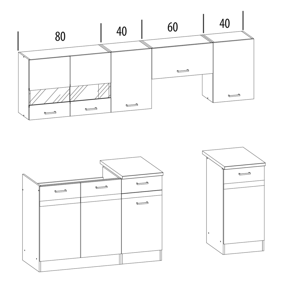 ELIZA 220 set light rijeka | wenge ąžuolo komplektas