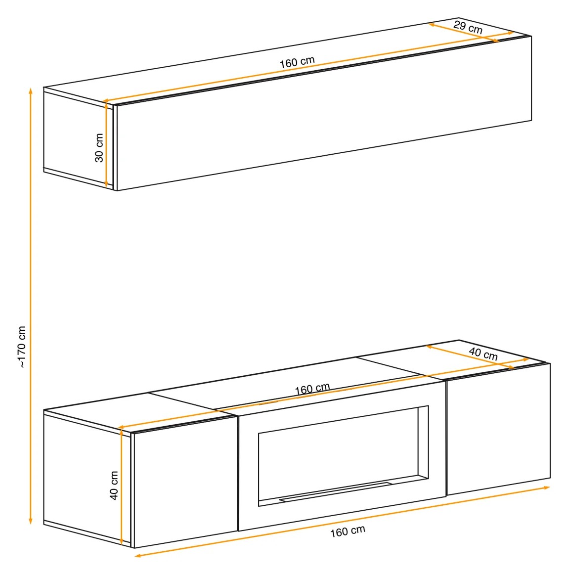 FLY N1 sieninė spintelė CASHMERE ASM - Paveikslėlis 3