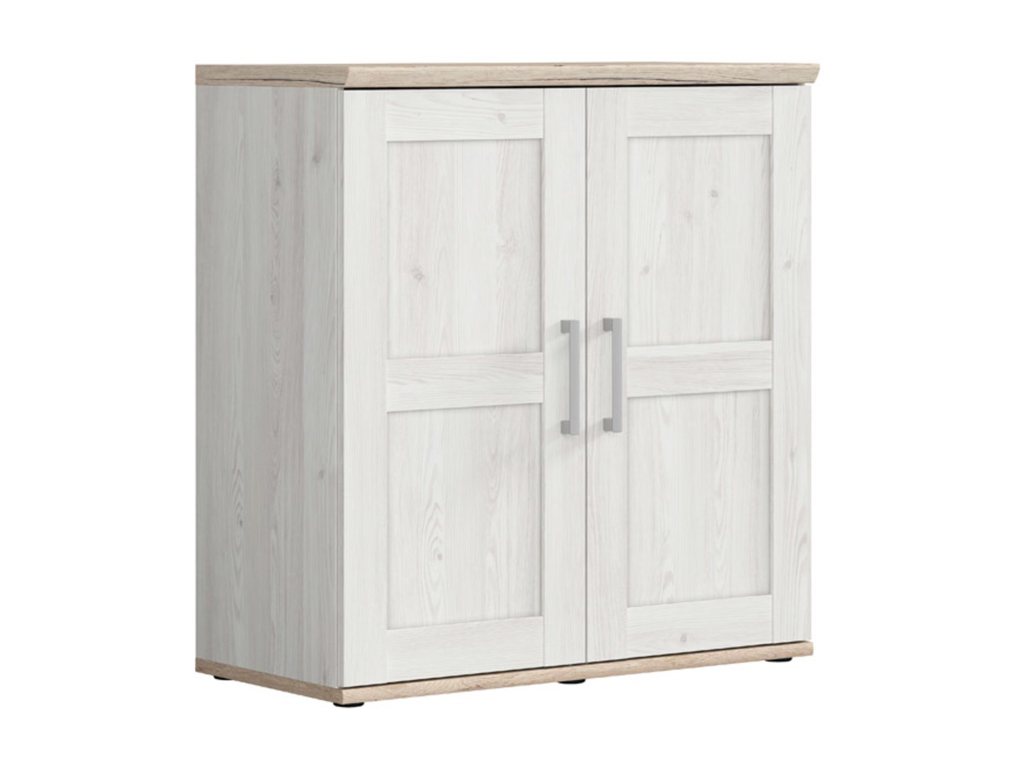 ROMANCE dviejų durų komoda, 93 cm, šviesus Sibiu maumedis/šviesus San Remo ąžuolas