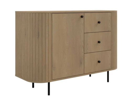 Komoda 1F 3S su stalčiais 813 Ovalio cremona ąžuolas