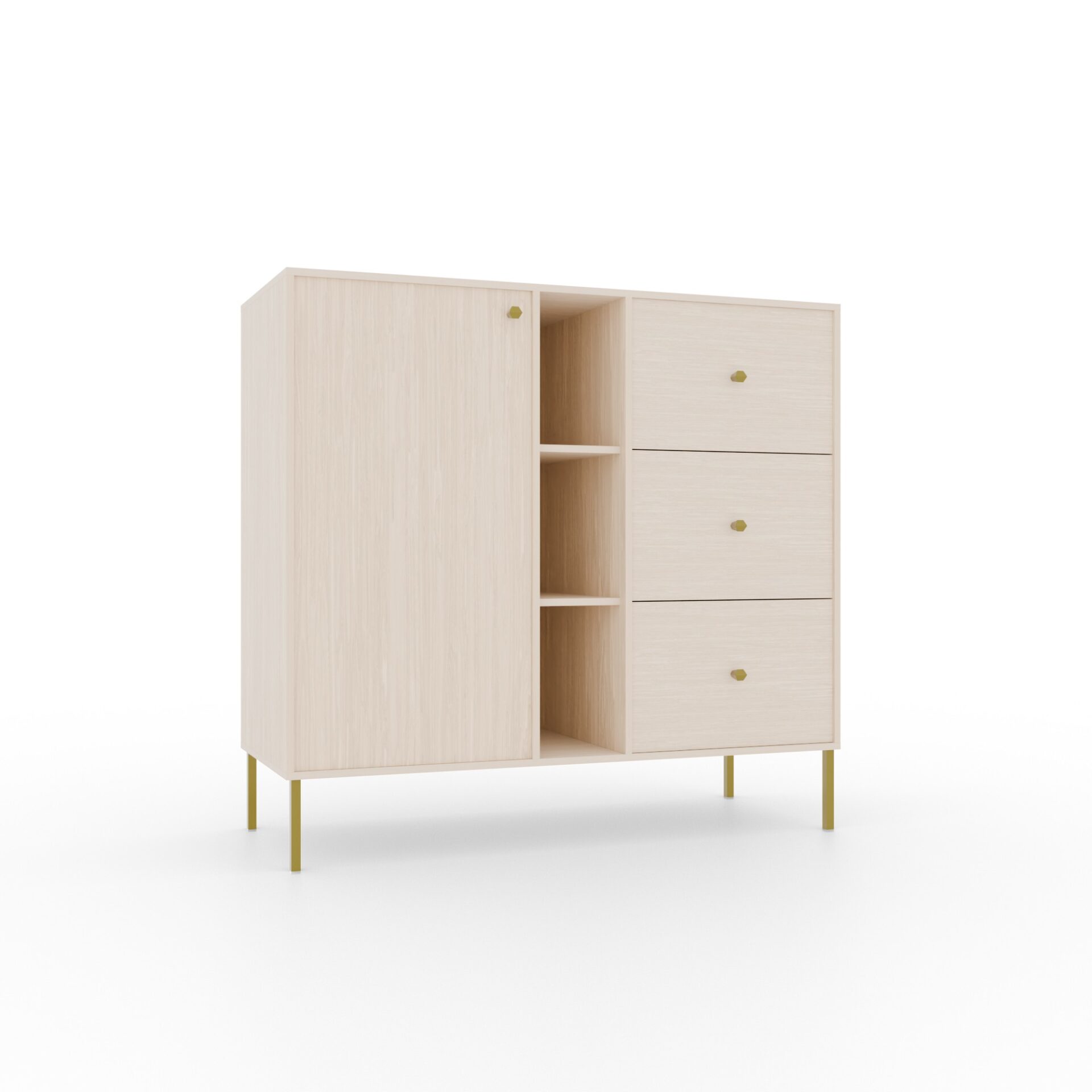 Komoda 1D 3S 3P Tili smėlio spalvos ADRK