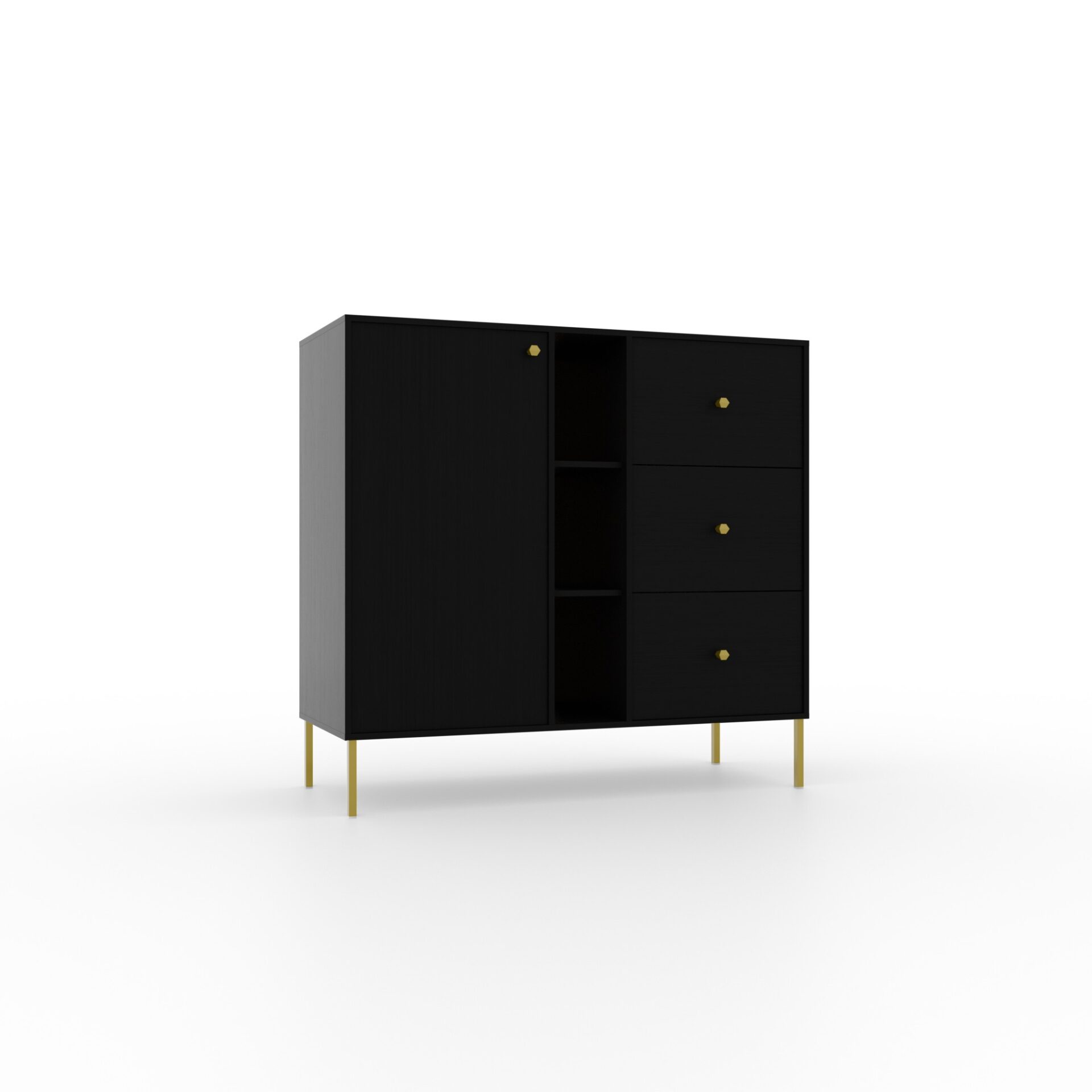 Komoda 1D 3S 3P Tili Black ADRK