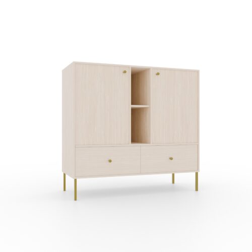 Komoda 2D 2S 2P Tili smėlio spalvos ADRK