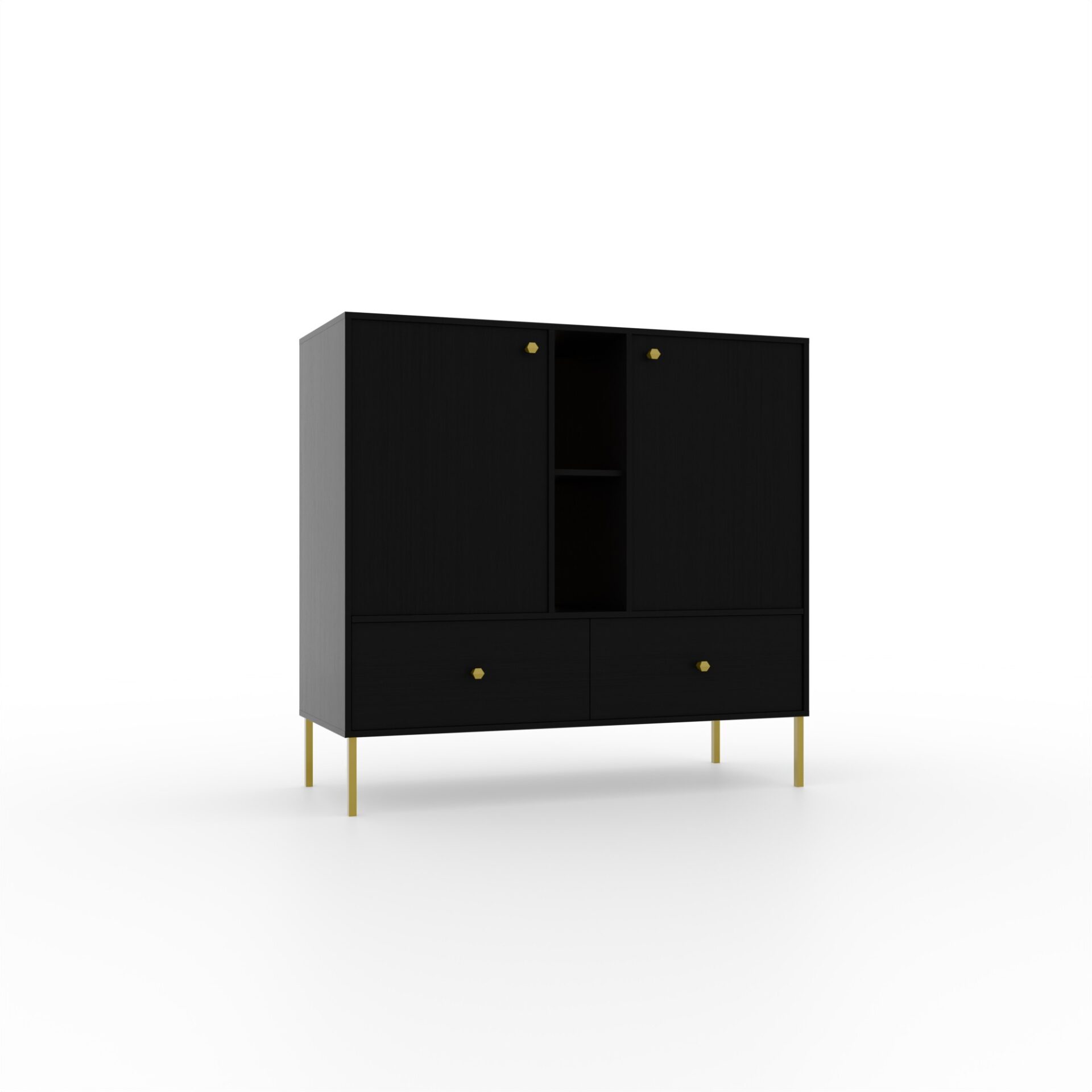 Komoda 2D 2S 2P Tili Black ADRK