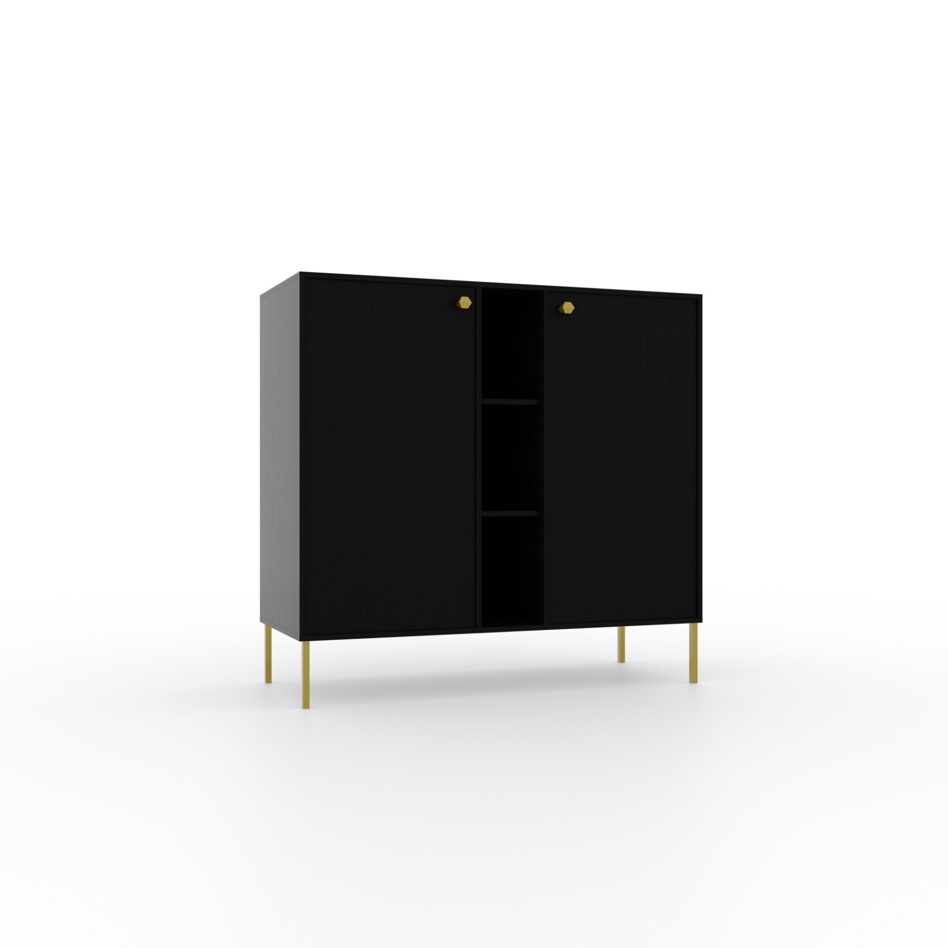 Komoda su stalčiais 2D 3P Tili Black ADRK