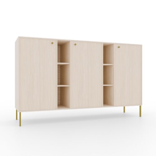 3D komoda, 6 stalčių, Tili, smėlio spalvos, ADRK