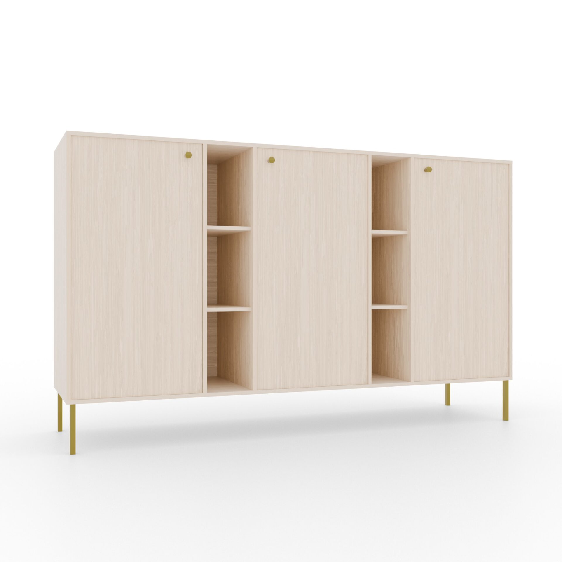 3D komoda, 6 stalčių, Tili, smėlio spalvos, ADRK