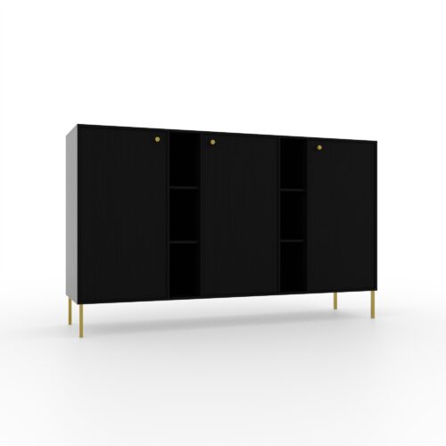 3D komoda su stalčiais, 6 stalčių, Tili, juoda, ADRK