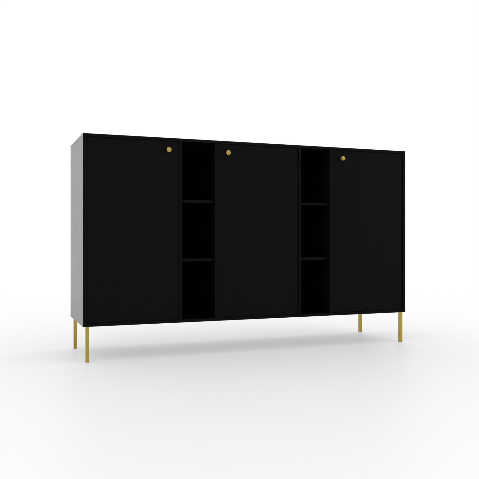 3D komoda su stalčiais, 6 stalčių, Tili, juoda, ADRK