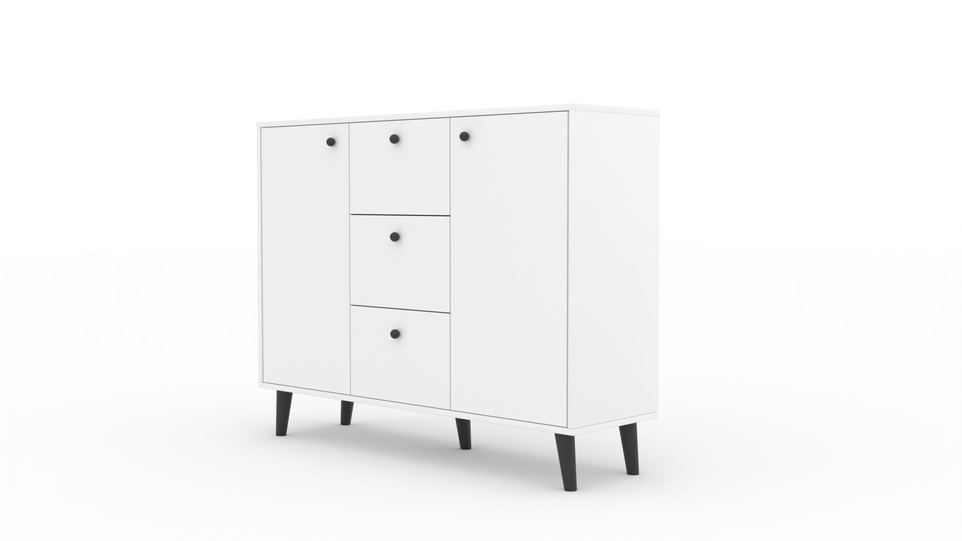 BESA komoda, balta/juoda, ADRK