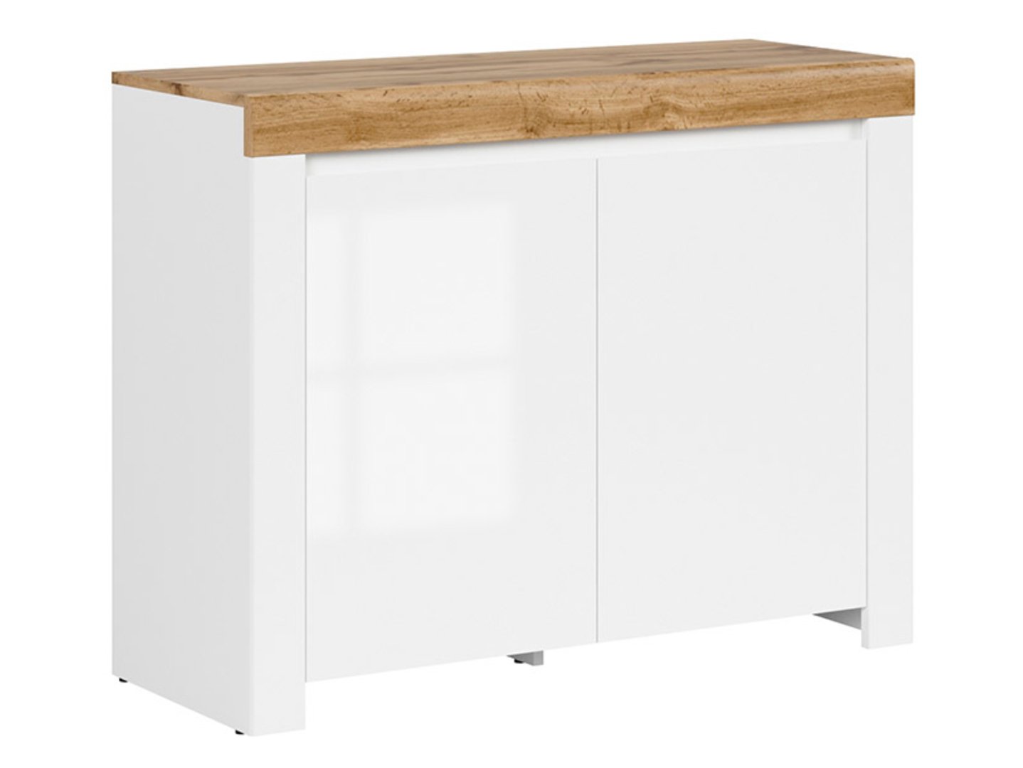 HOLTEN komoda, dvidurė, 106 cm, balta/ąžuolas Wotan