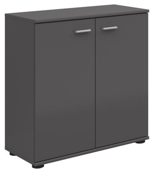 NOEDA dviejų durų komoda 71 cm grafito spalvos