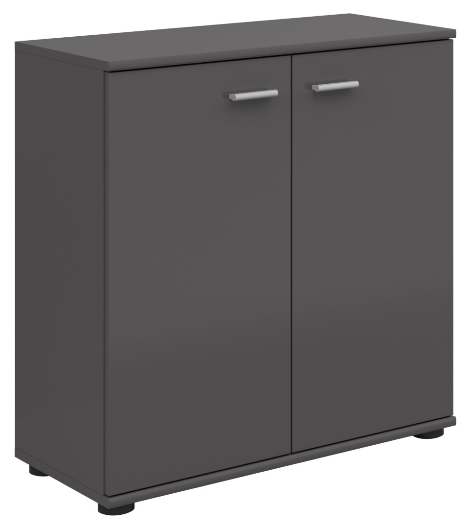 NOEDA dviejų durų komoda 71 cm grafito spalvos