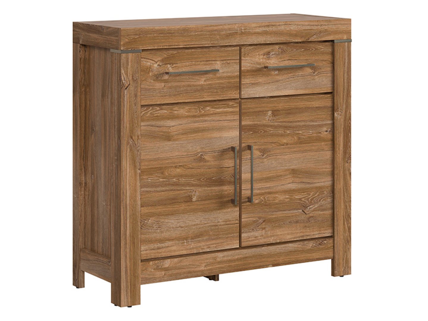 Dvidurė komoda su dviem stalčiais GENT 100.5 cm Stirling ąžuolo spalvos