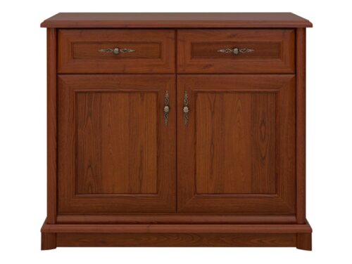 Dvidurė komoda su dviem stalčiais KENT 101 cm kaštoninė