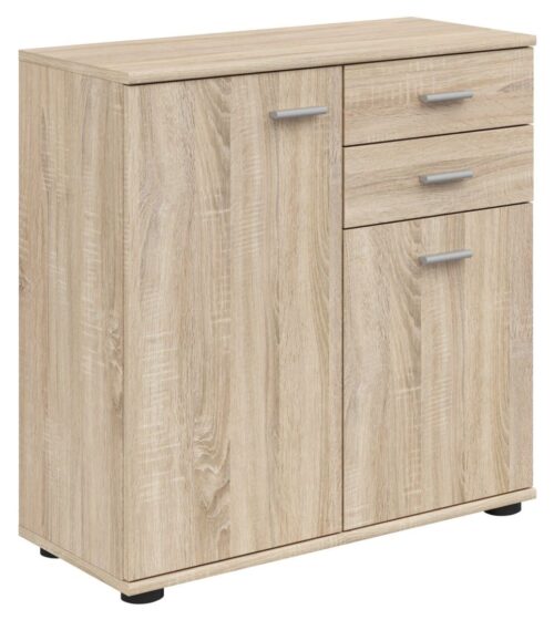 NOEDA dviejų durų komoda su dviem stalčiais, 70,9 cm, Sonoma ąžuolas