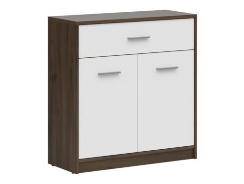 Dvidurė komoda su stalčiumi NEPO PLUS 80 cm, kilnus ąžuolas/balta