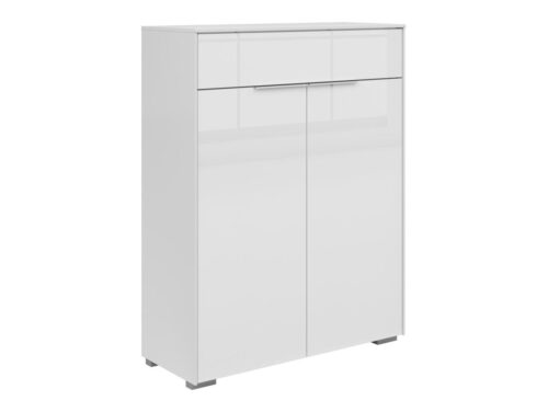 Dvidurė komoda su stalčiumi, Nevada, 81 cm, balta