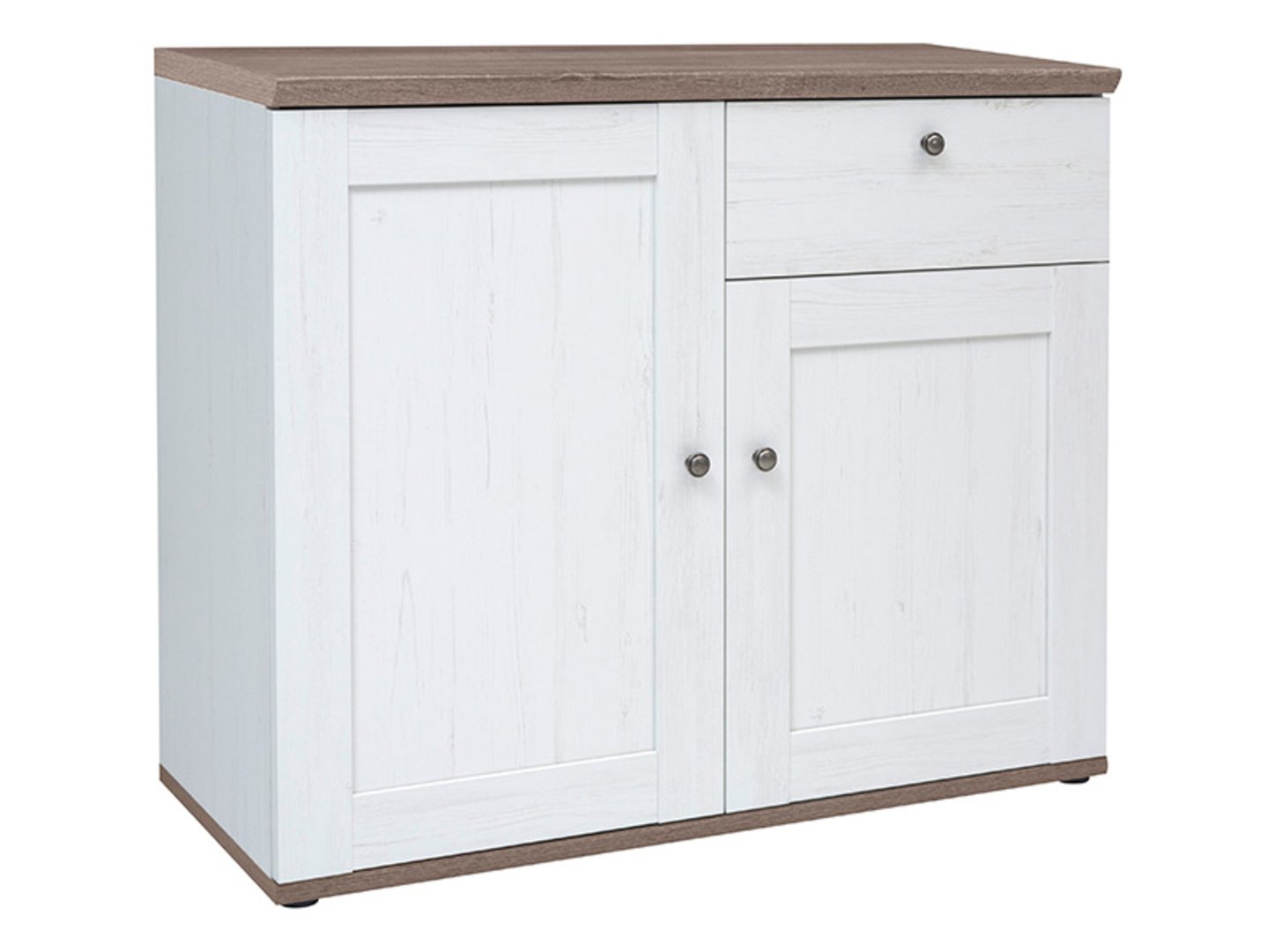 STOCKHOLM 103 cm Andersen pušies balta/tamsaus Sonoma ąžuolo dviejų durų komoda