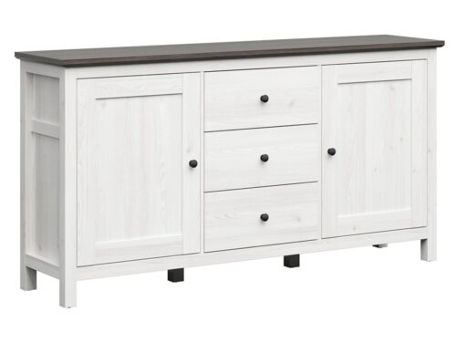 HESEN komoda su dviem durimis ir trimis stalčiais, 186 cm, šviesus Sibiu maumedis/Larico pušis