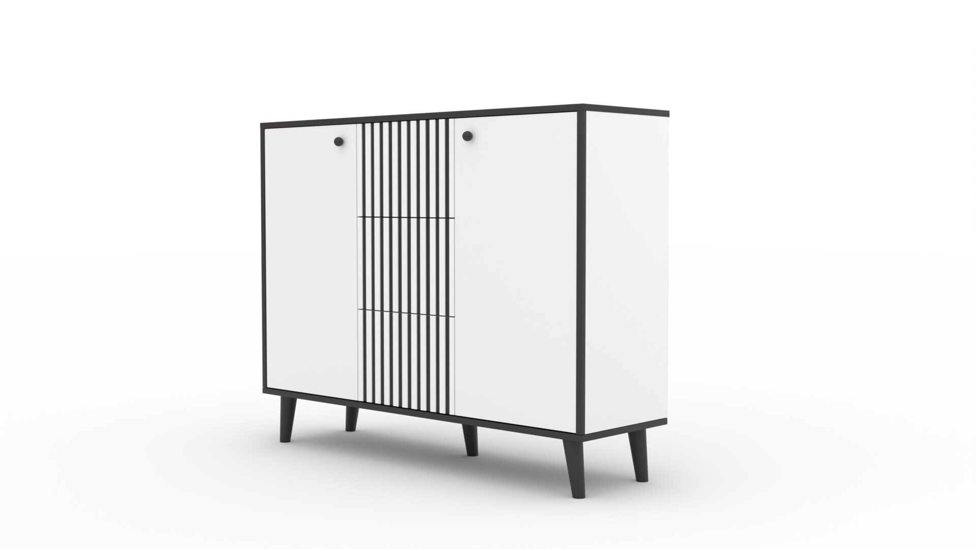 FADI komoda, balta/juoda, ADRK