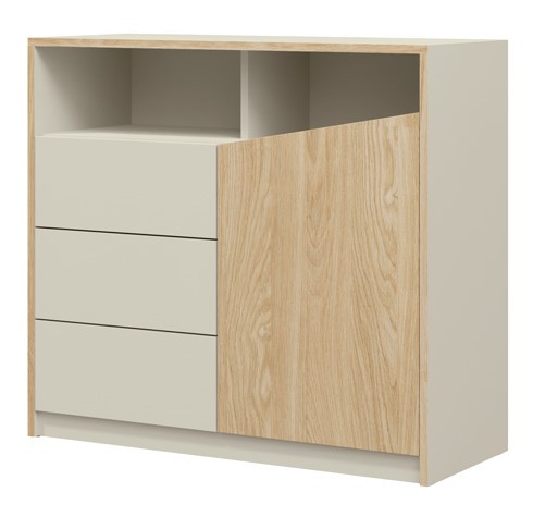 Atson I komoda, ąžuolo/pilkos smėlio spalvos, ADRK