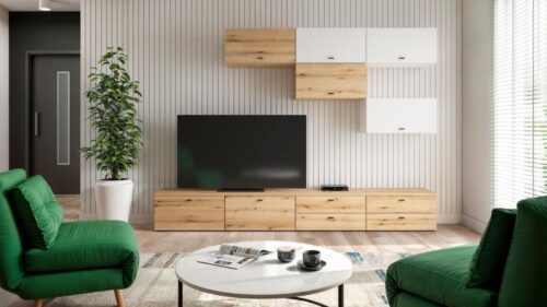 Vienų durų komoda „System 64“, balta