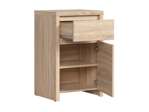 KASPIAN komoda su vienvėrėmis durimis ir stalčiumi, 49 cm, Sonoma ąžuolas/Sonoma ąžuolas