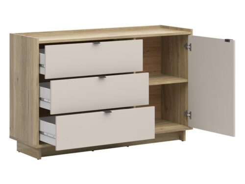 Vienų durų komoda DALVA 134 cm Mauvella ąžuolas/kašmyras