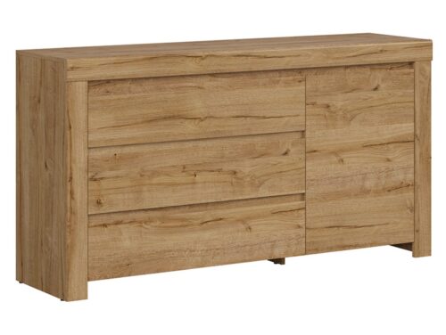 HOLTEN komoda su vienomis durelėmis ir trimis stalčiais, 156 cm, ąžuolas „Waterford“