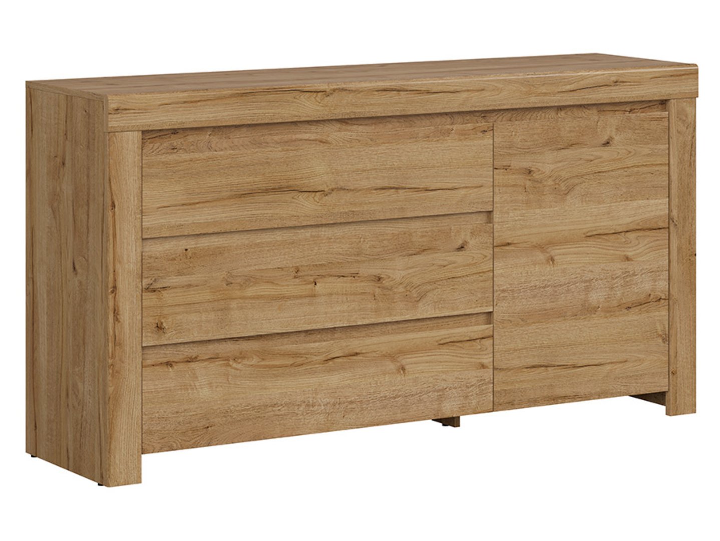HOLTEN komoda su vienomis durelėmis ir trimis stalčiais, 156 cm, ąžuolas „Waterford“