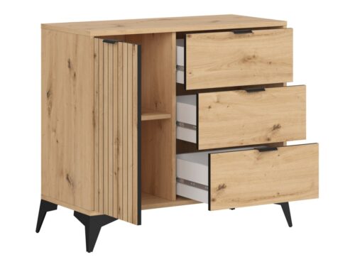 Vienų durų komoda LAMEA 90 cm, ąžuolo imitacija