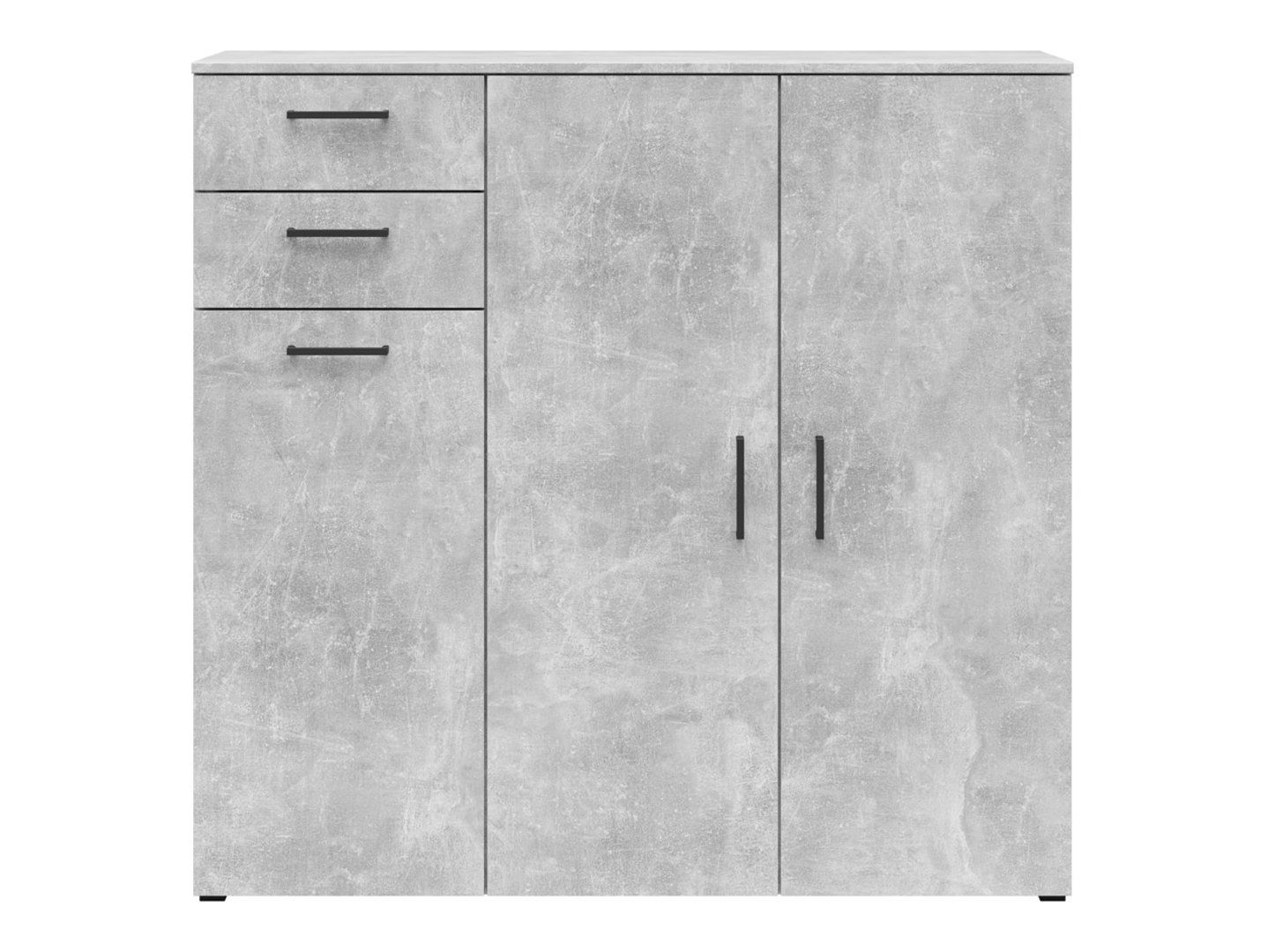 Trijų durų komoda su 2 stalčiais MultiDo 120 cm šviesi ateljė