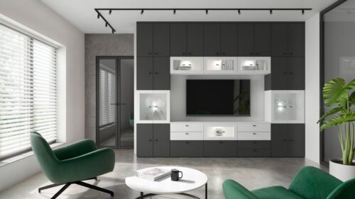 Komoda su 2 stalčiais, sistema 64, balta