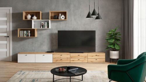 Komoda su 2 stalčiais, „System 64“, ąžuolo spalvos