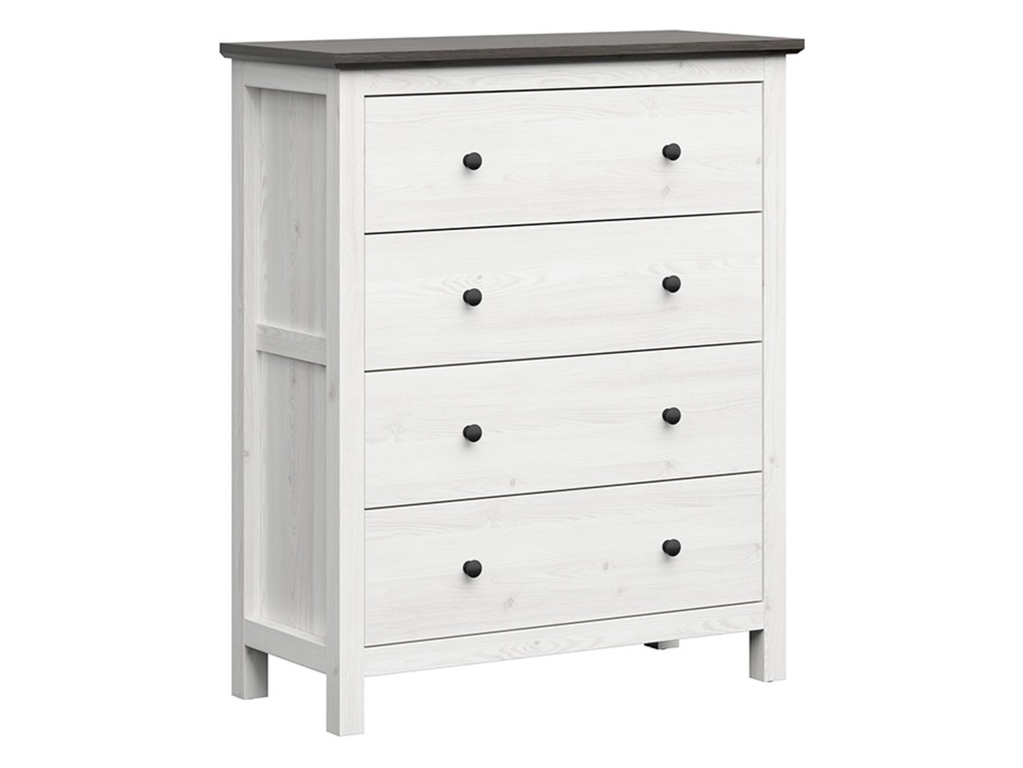 HESEN komoda su keturiais stalčiais, 101 cm, šviesus Sibiu maumedis/larico pušis