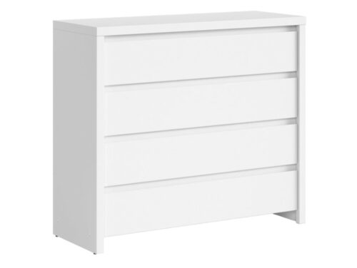 Komoda su keturiais stalčiais KASPIAN 105 cm balta/matinė balta