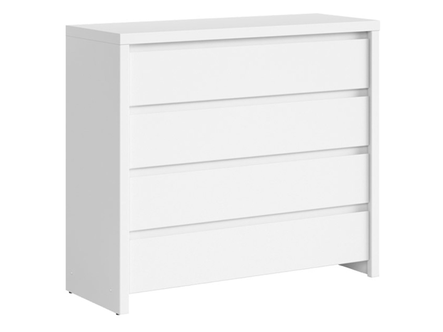Komoda su keturiais stalčiais KASPIAN 105 cm balta/matinė balta