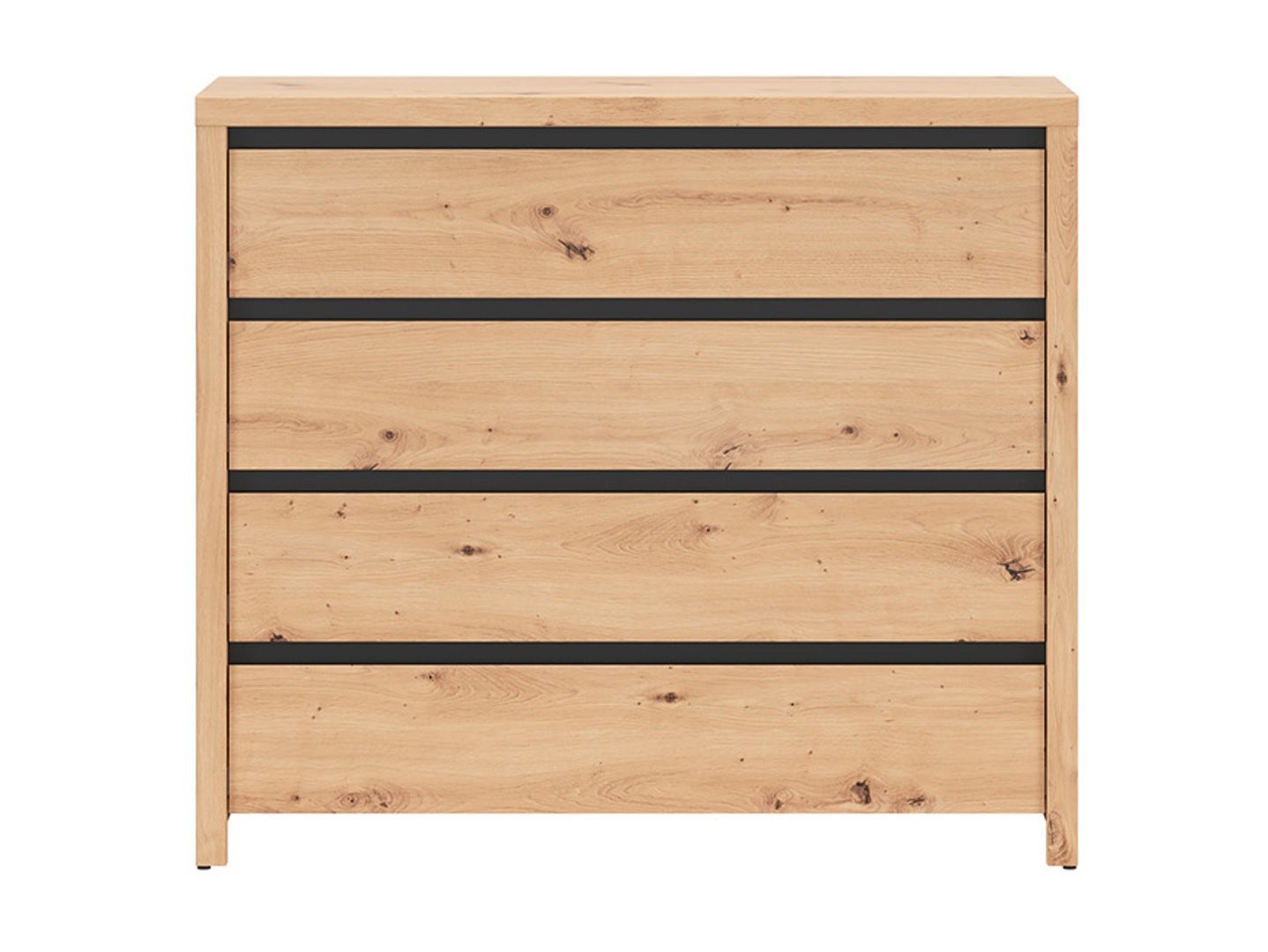 LARIOS komoda, 105 cm, „Artisan“ ąžuolas/juoda