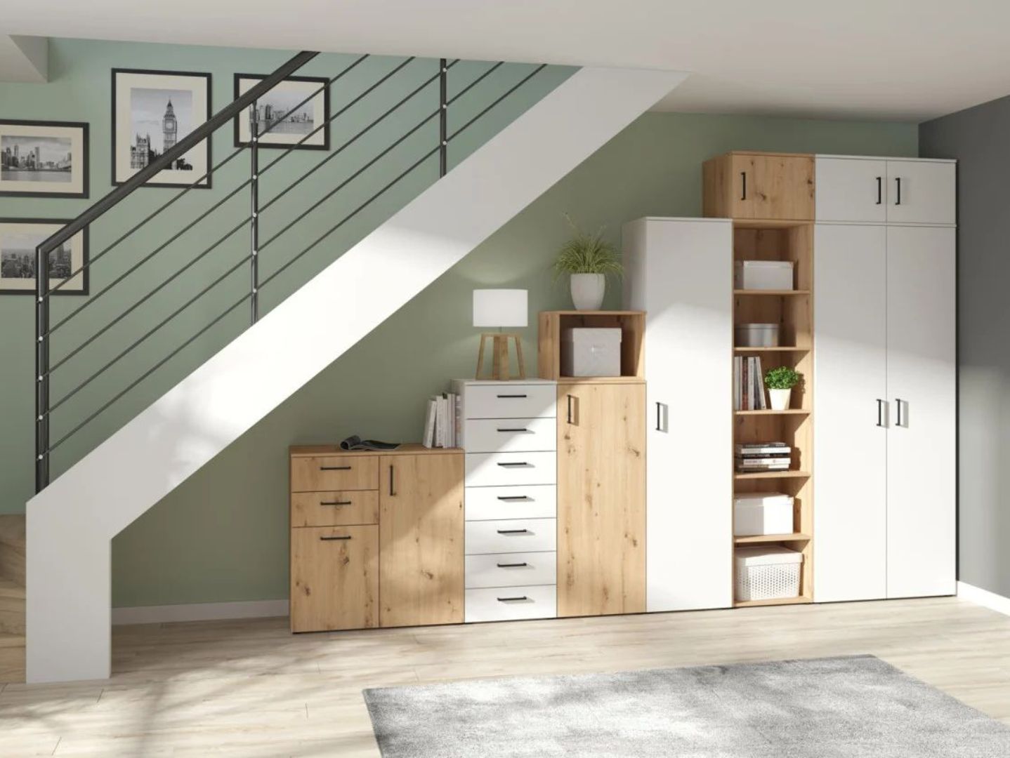 Komoda su durelėmis ir 2 stalčiais MultiDo 45 cm balta — изображение 2