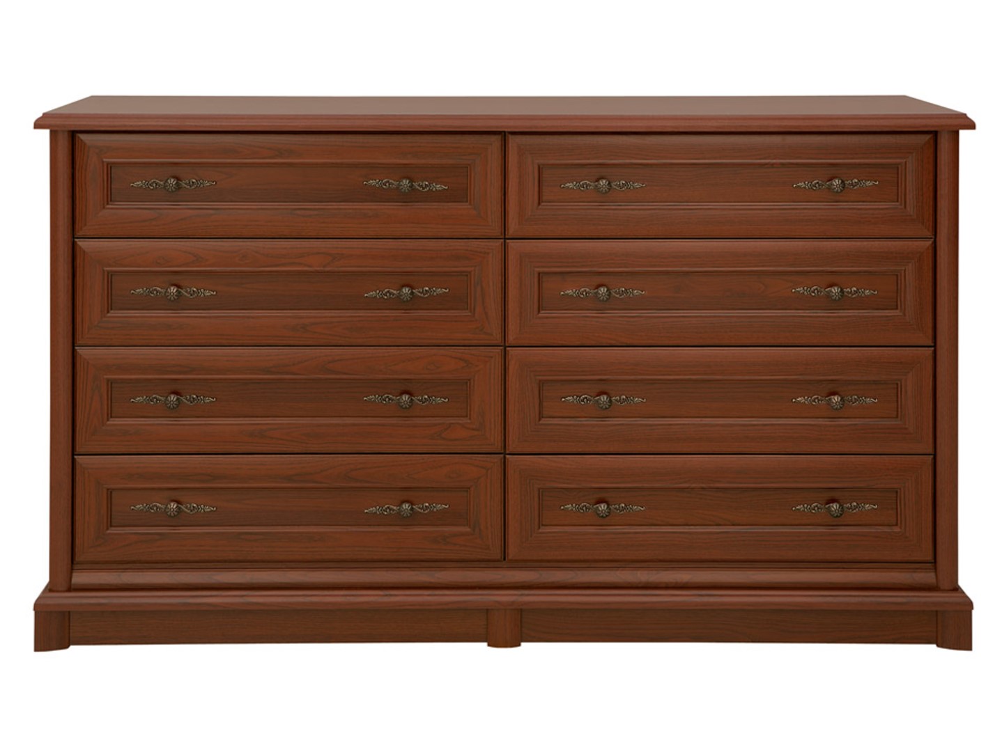 Komoda KENT su aštuoniais stalčiais, 153 cm, kaštoninė - Paveikslėlis 2
