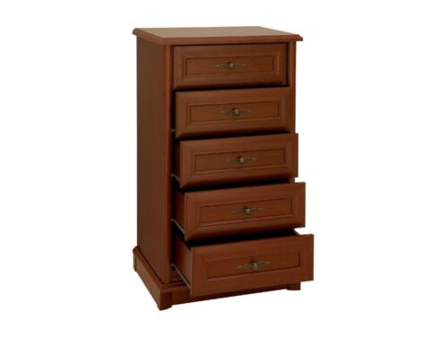KENT komoda su penkiais stalčiais, 61 cm, kaštoninė