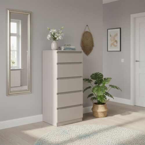 Komoda su penkiais stalčiais TETRIX 50 cm kašmyro spalvos