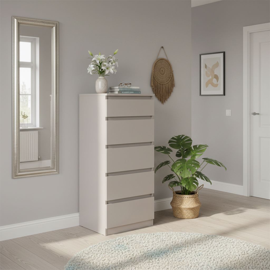 Komoda su penkiais stalčiais TETRIX 50 cm kašmyro spalvos