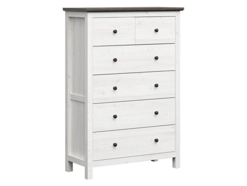 HESEN komoda su šešiais stalčiais, 101 cm, šviesus Sibiu maumedis/larico pušis