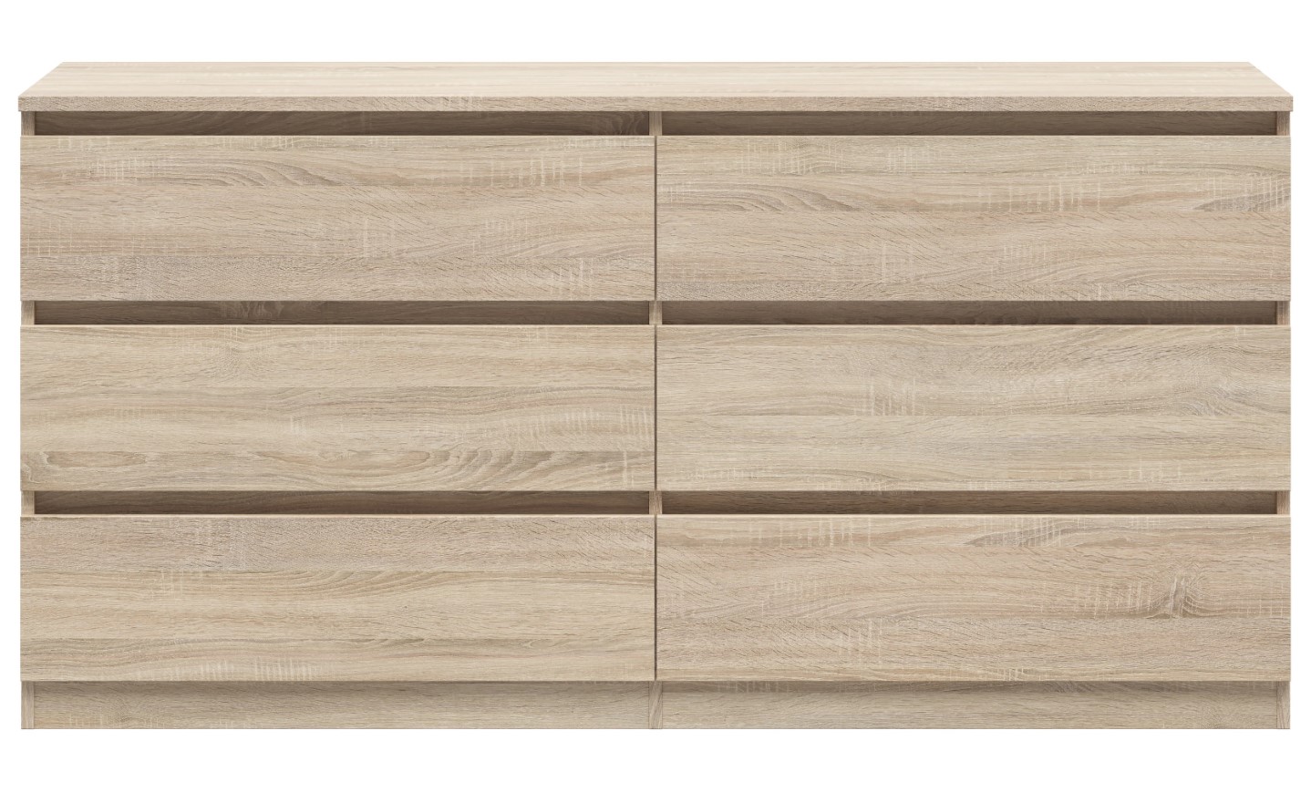 Komoda su šešiais stalčiais TETRIX 150 cm, Sonoma ąžuolas - Paveikslėlis 2