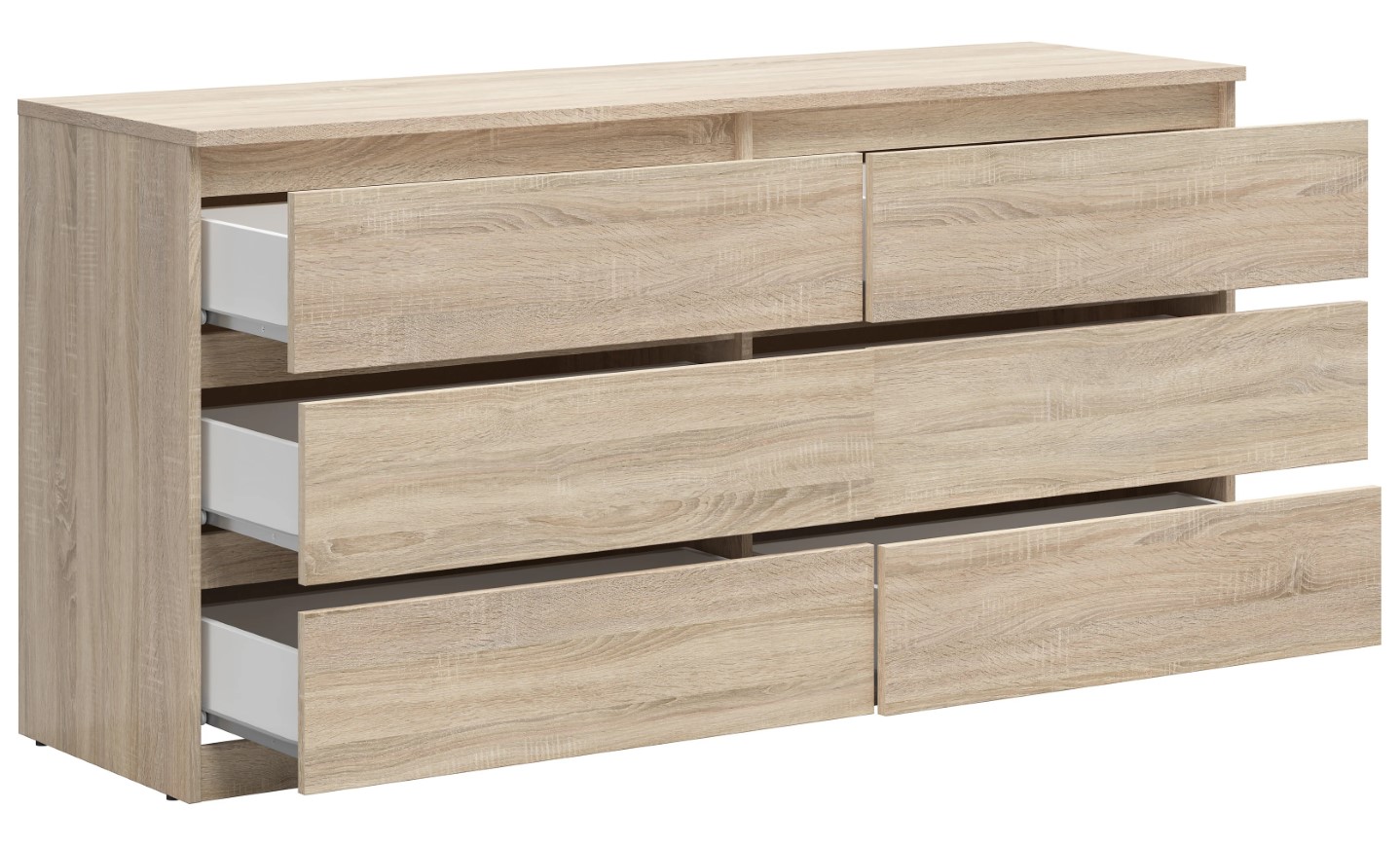 Komoda su šešiais stalčiais TETRIX 150 cm, Sonoma ąžuolas - Paveikslėlis 3