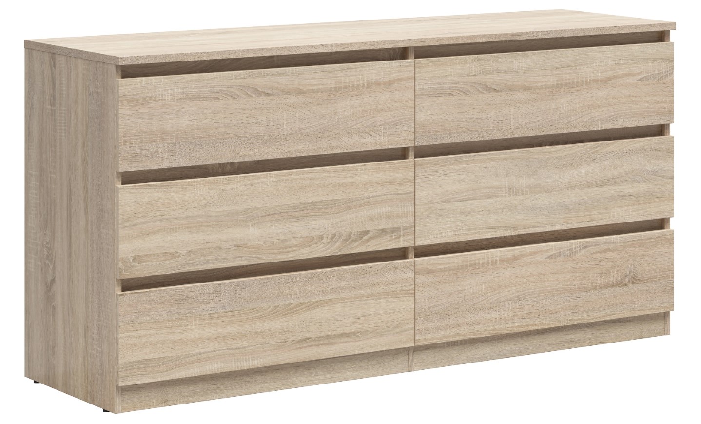 Komoda su šešiais stalčiais TETRIX 150 cm, Sonoma ąžuolas