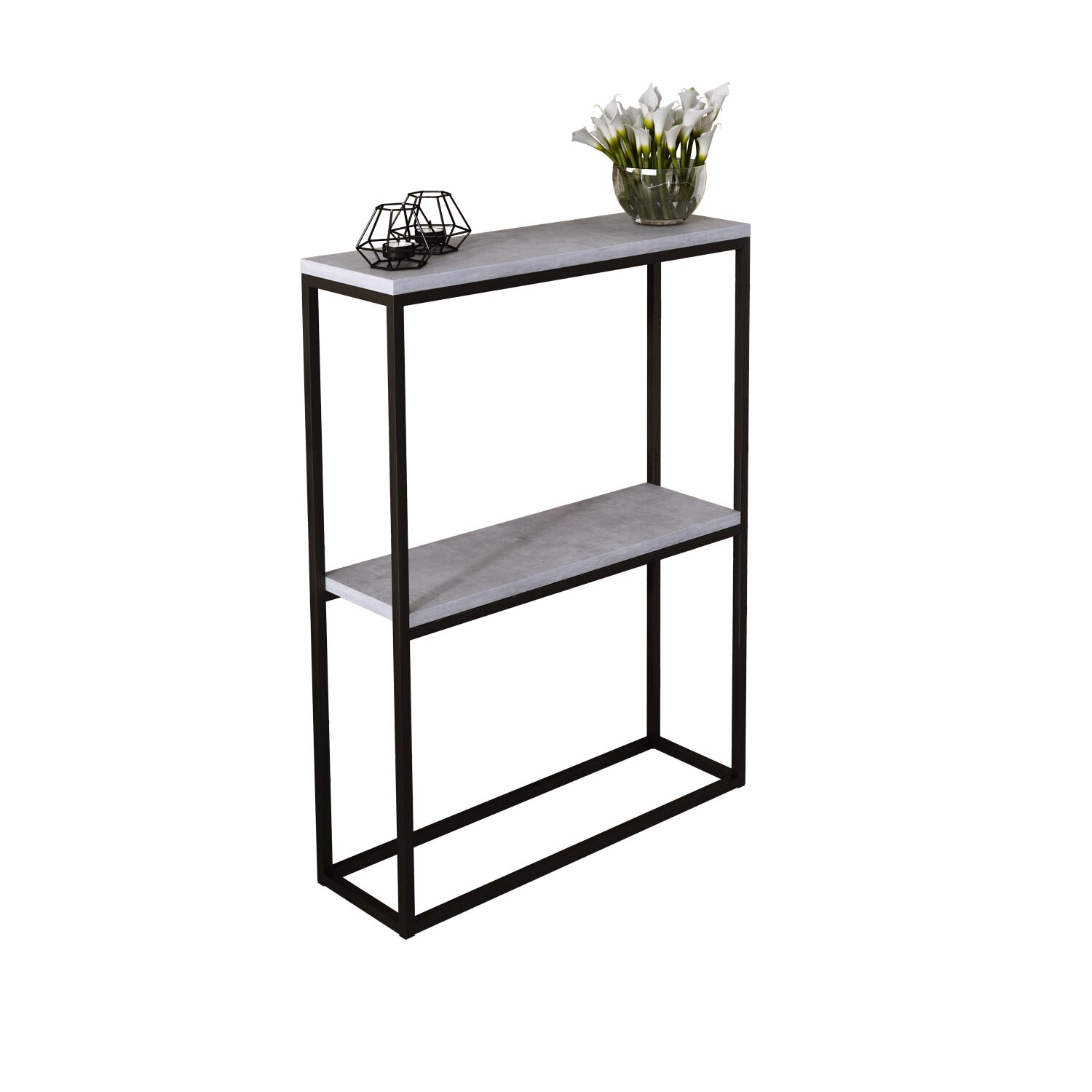 MASON konsolė, juoda/betoninė, ADRK